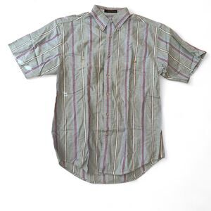 Vintage 90's Eddie Bauer Northwest Chambray Short Sleeve Striped Shirt Size M